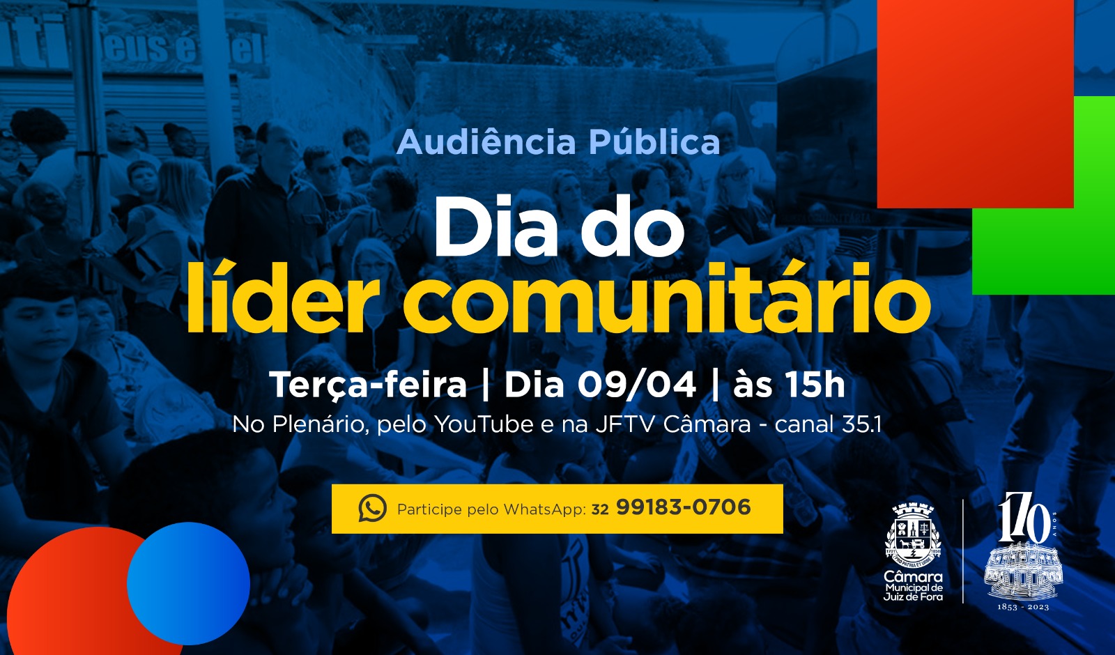 Câmara realizará Audiência Pública sobre Dia do Líder Comunitário (08/04/2024 00:00:00)