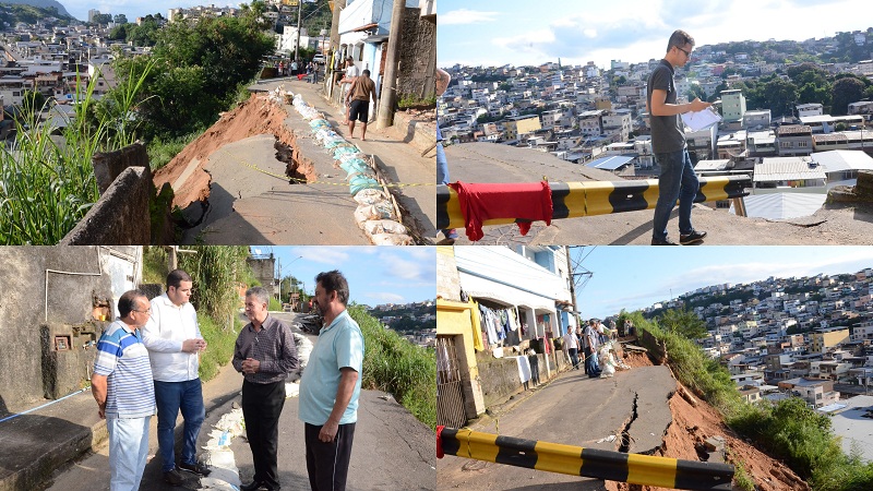 Rua onde o asfalto se rompeu e desmoronou em Santa Luzia recebeu visita do Fiscaliza JF (06/03/2020 00:00:00)