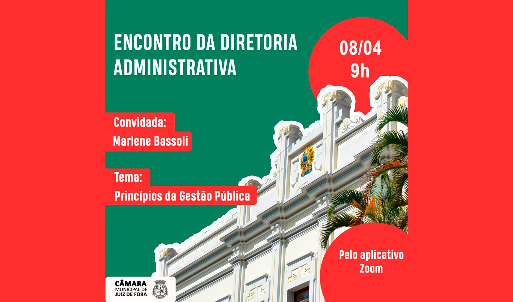 Encontros da Diretoria Administrativa - Câmara realizará palestra sobre Princípios da Gestão Pública (07/04/2021 00:00:00)