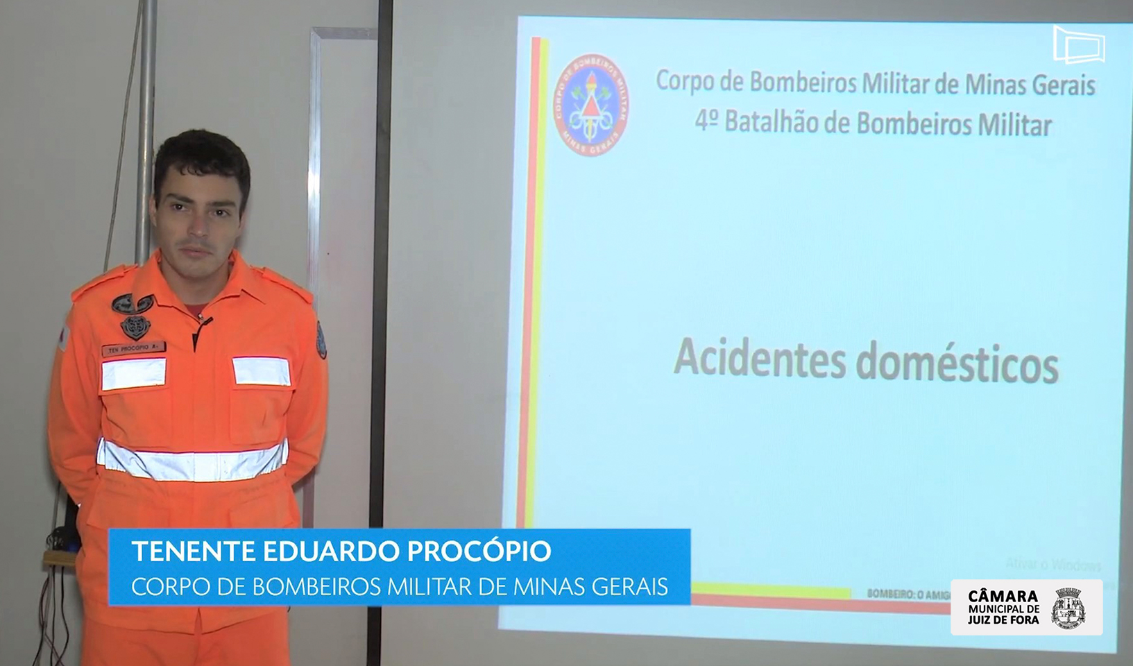 Semana de Segurança Pública 2021 - Corpo de Bombeiros realiza palestra sobre acidentes domésticos (14/04/2021 00:00:00)