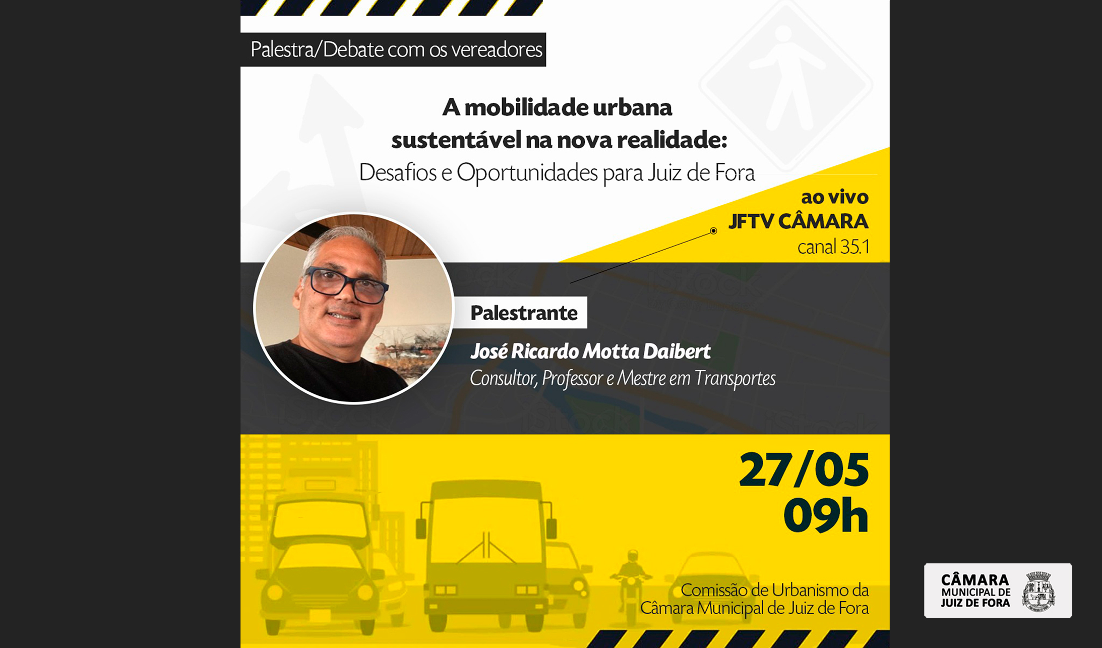 Comissão de Urbanismo da Câmara promoverá palestra sobre mobilidade sustentável para marcar o Maio Amarelo (26/05/2021 00:00:00)