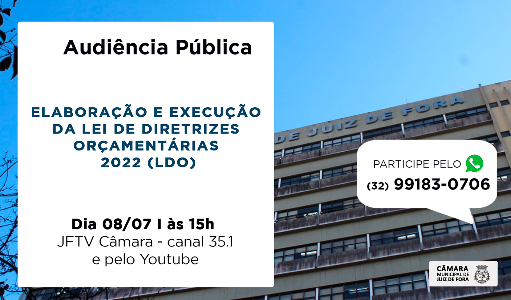Câmara debaterá as metas e prioridades da Lei Orçamentária para 2022 em Audiência Pública (07/07/2021 00:00:00)
