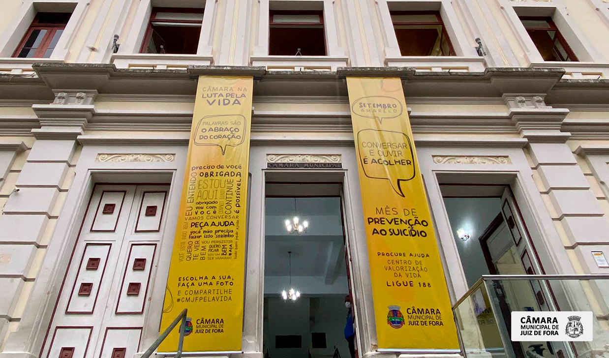 Setembro Amarelo - Fachada da Câmara exibe banners temáticos (10/09/2021 00:00:00)