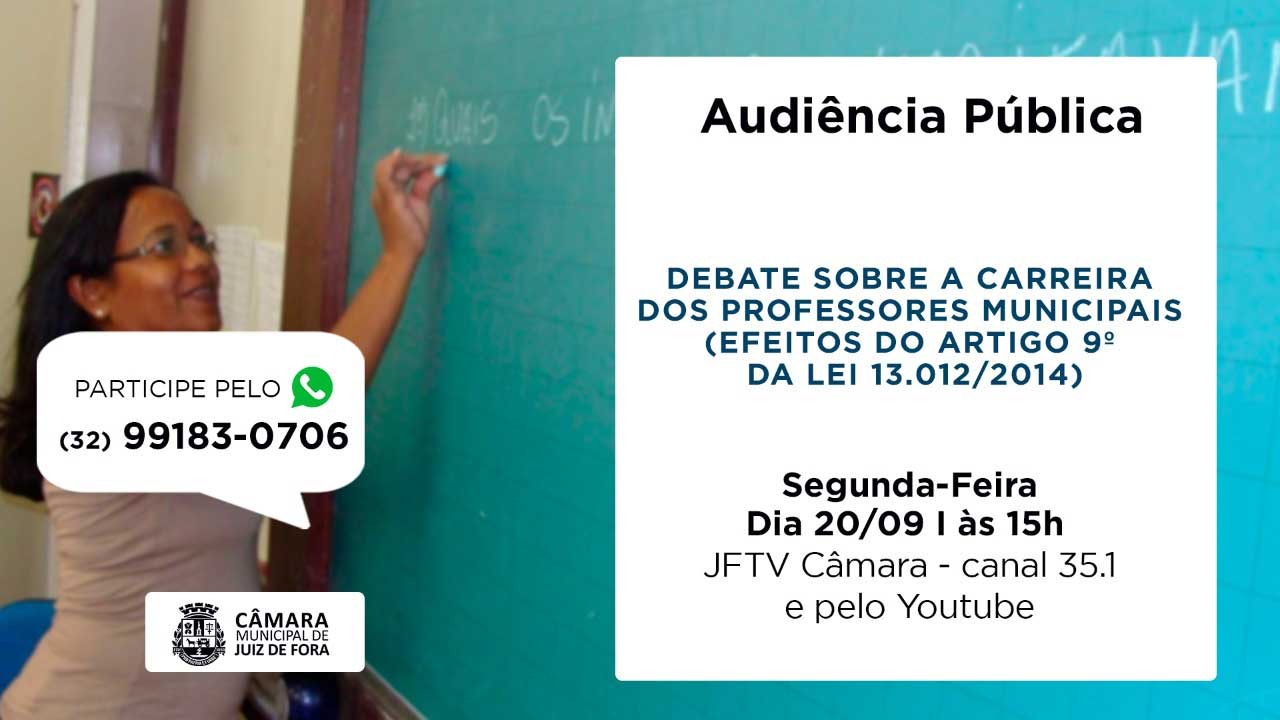 Câmara discutirá cargos e salários dos professores da rede municipal em Audiência Pública (17/09/2021 00:00:00)