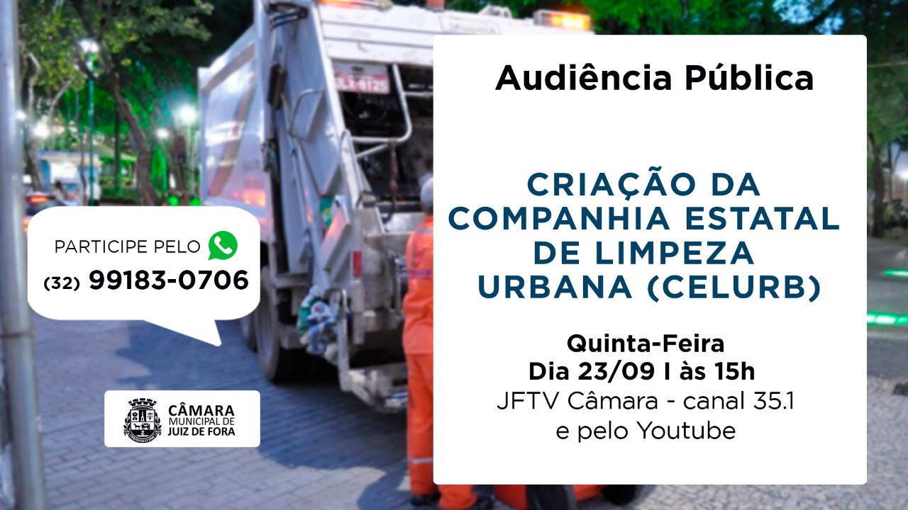 Audiência Pública discutirá Mensagem do Executivo que pretende transformar o Demlurb em empresa estatal  (22/09/2021 00:00:00)