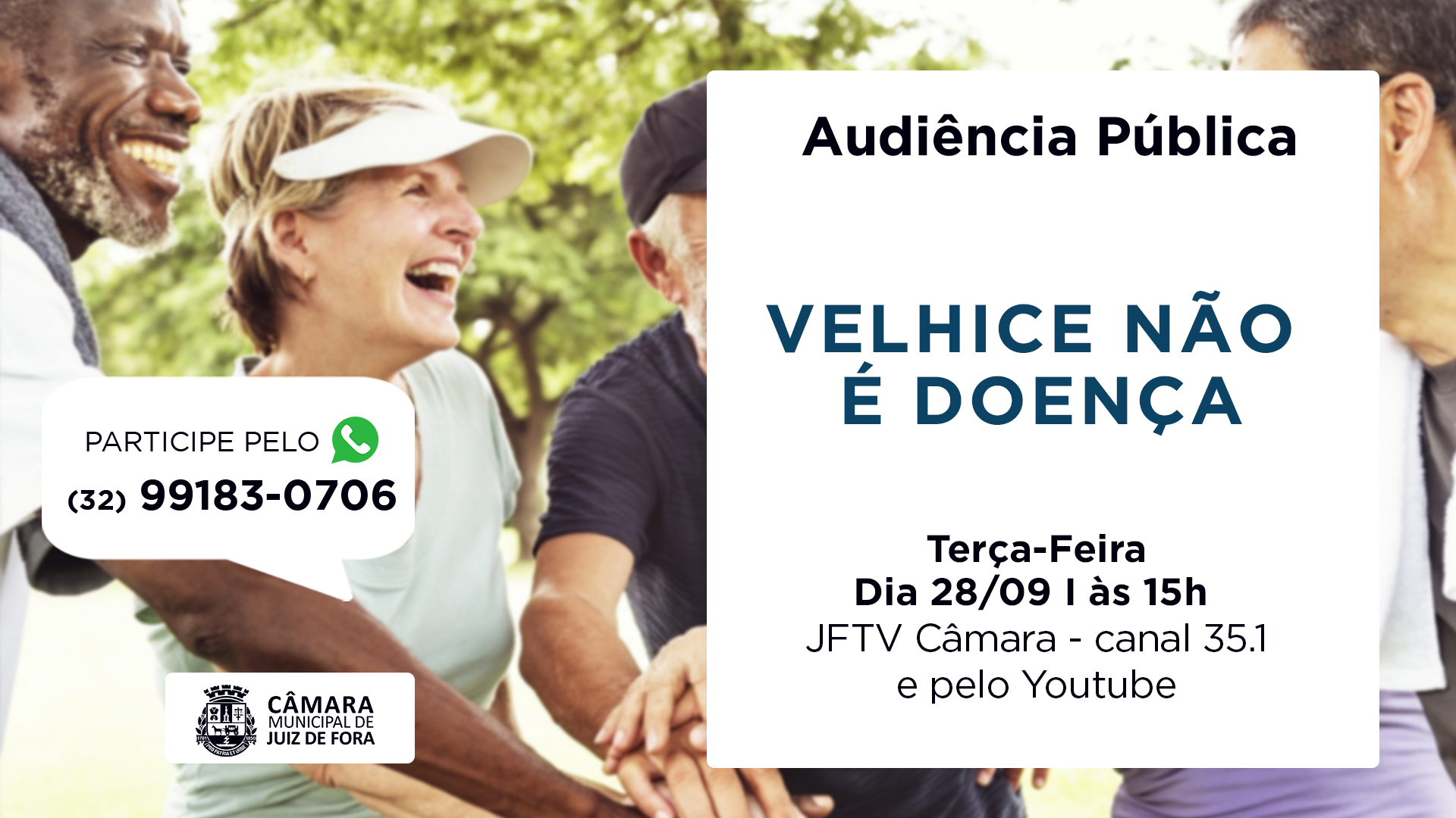 Velhice não é doença é tema de Audiência Pública na Câmara Municipal (27/09/2021 00:00:00)