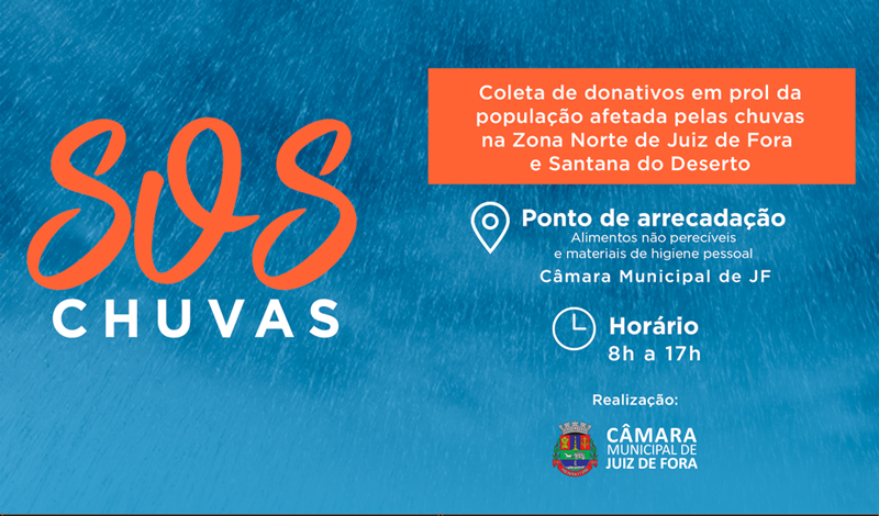 Câmara amplia campanha de doação de donativos em prol da população afetada pelas chuvas na Zona Norte de Juiz de Fora (28/12/2021 00:00:00)