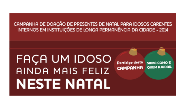 Campanha de Natal dos Idosos é lançada nesta terça-feira (17/11/2014 00:00:00)