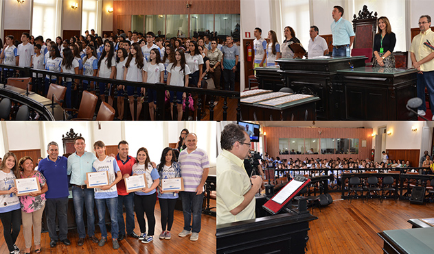 Mesa Diretora recebe propostas da Câmara Mirim Edição 2015 (04/11/2015 00:00:00)