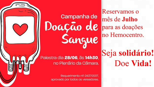 Câmara promove campanha de doação de sangue (23/06/2017 00:00:00)
