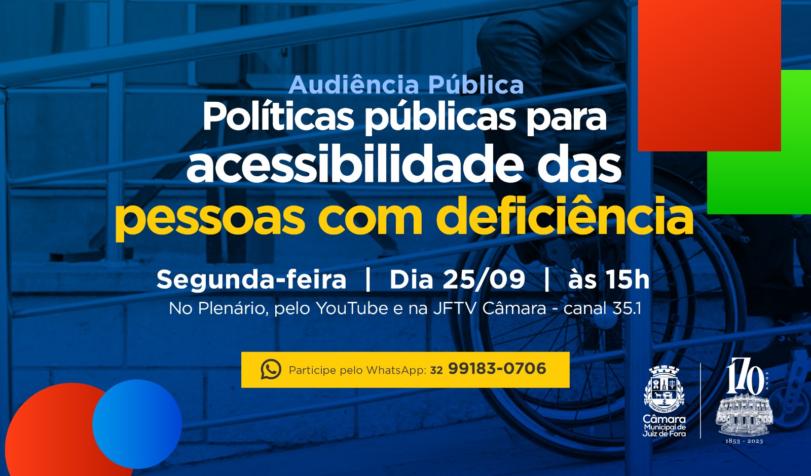 Câmara pautará políticas públicas para PcDs em Audiência Pública (22/09/2023 00:00:00)