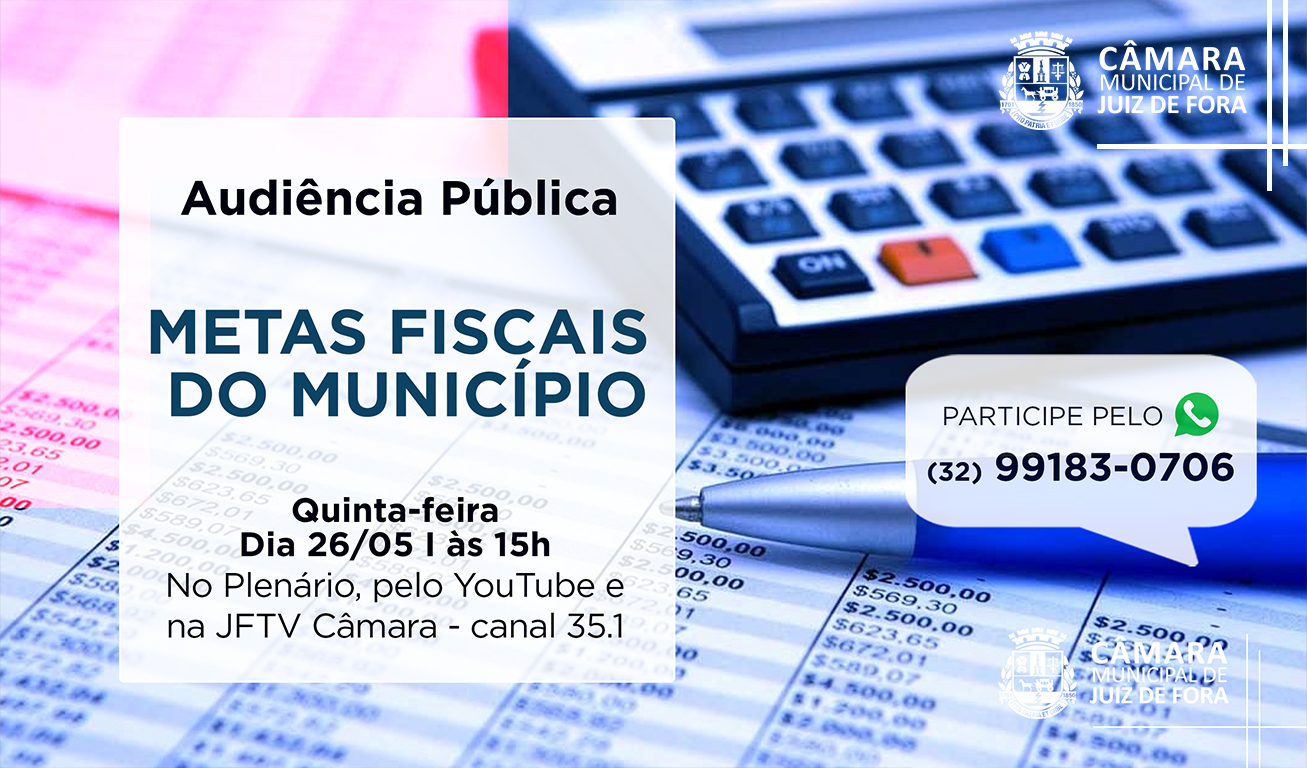 Executivo discutirá metas fiscais em Audiência Pública (25/05/2022 00:00:00)