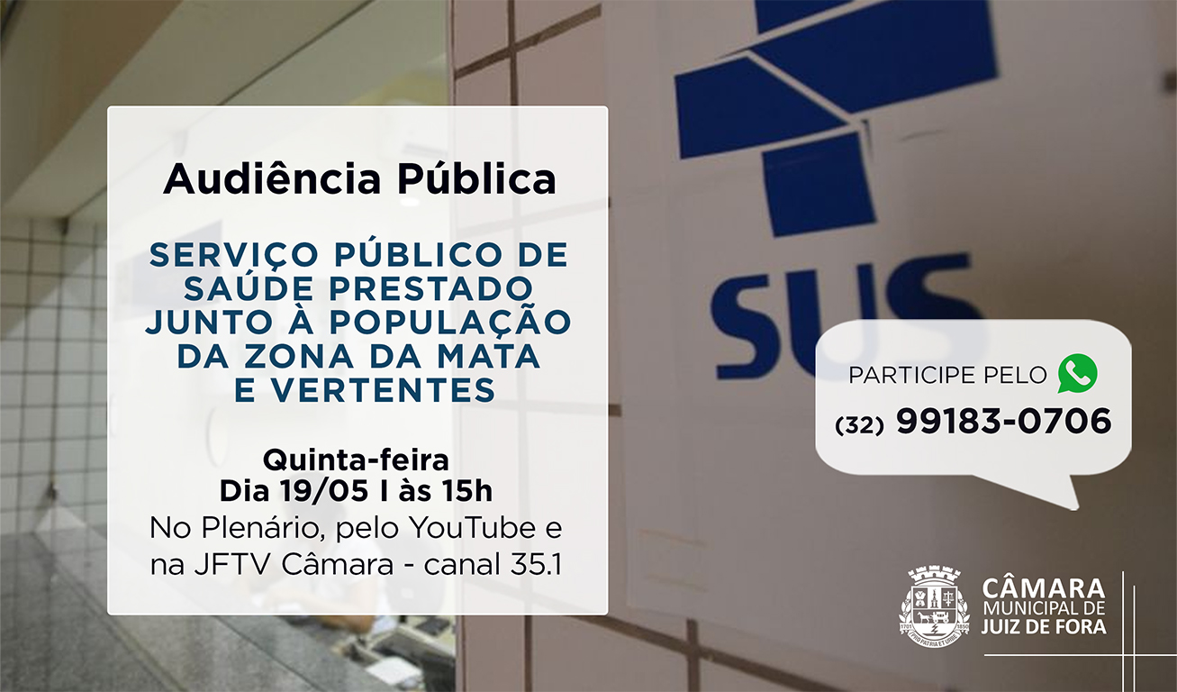Saúde pública da região será tema de Audiência Pública (18/05/2022 00:00:00)