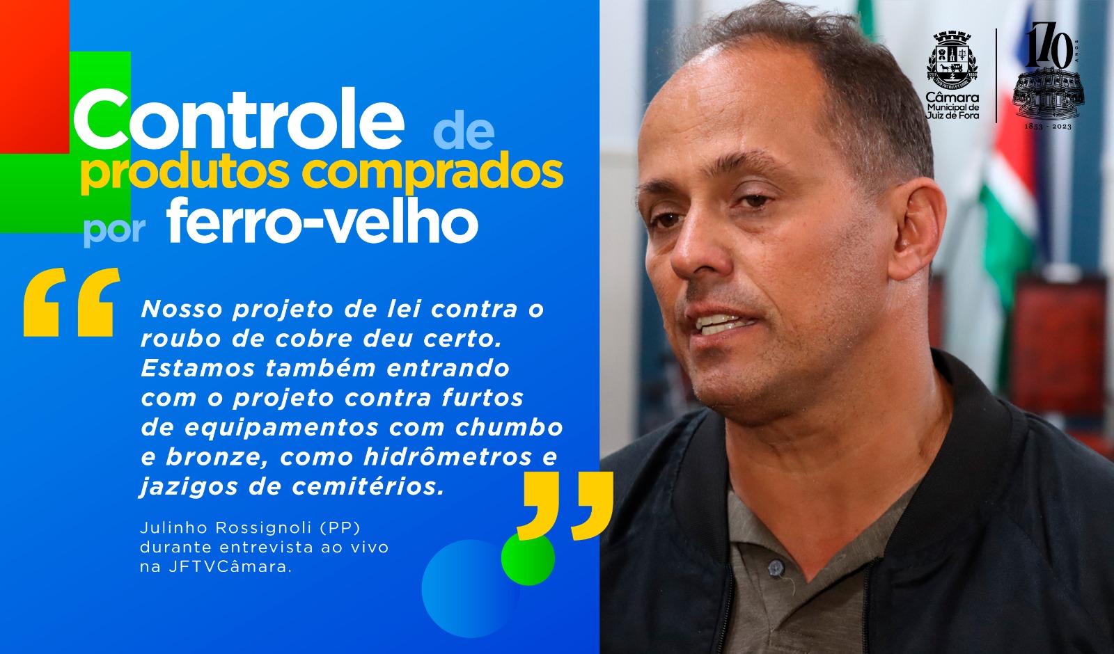 Ao Vivo - Julinho Rossignoli aborda proposta contra furtos de chumbo e bronze (29/05/2023 00:00:00)
