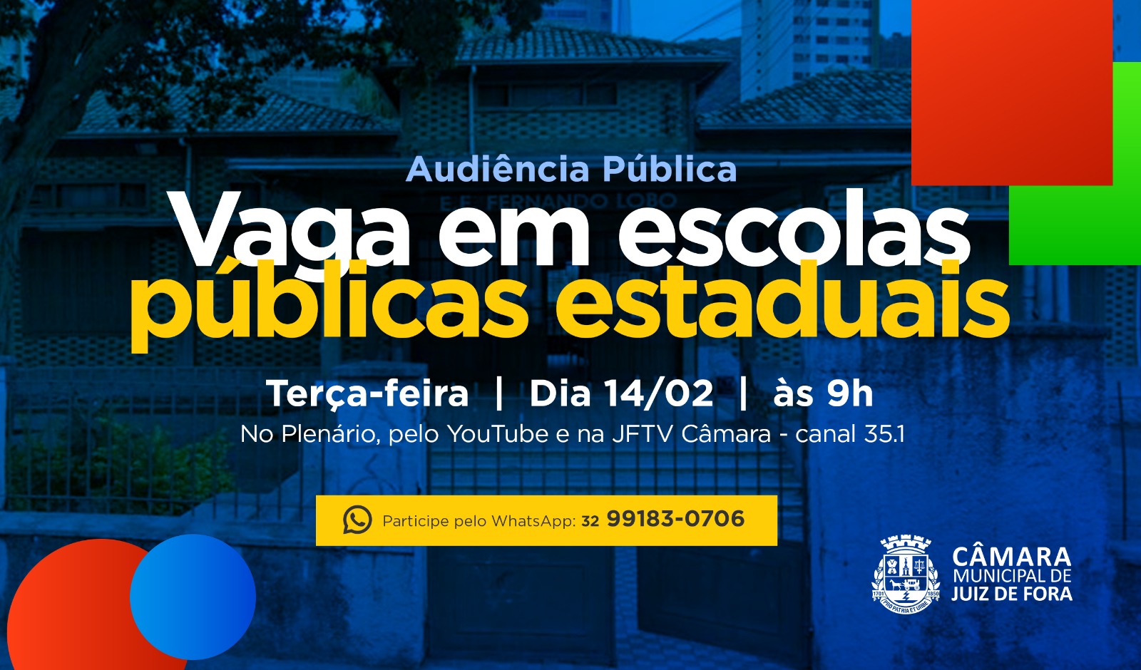 Em audiência, Câmara debaterá vagas na rede pública de ensino (13/02/2023 00:00:00)