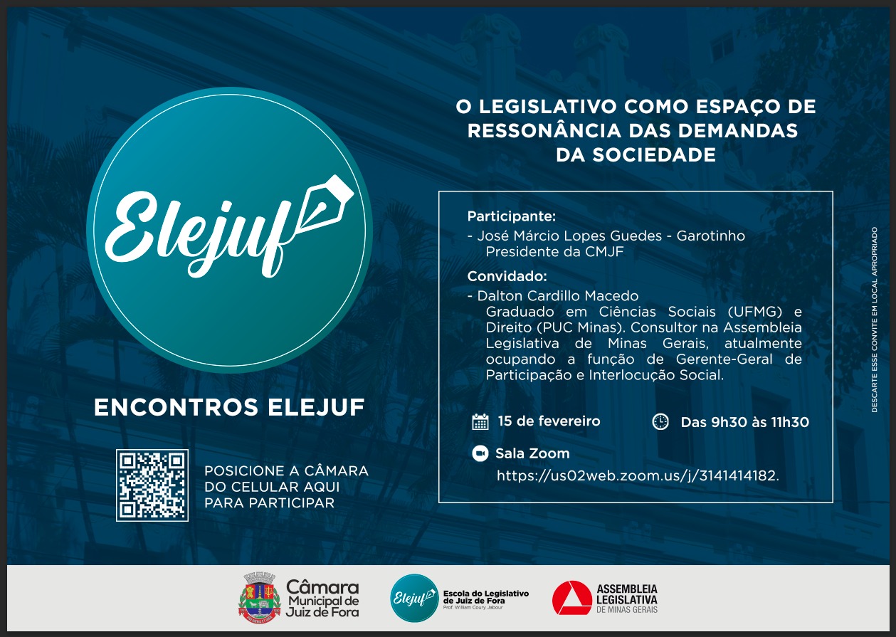 Elejuf - Legislativo e demandas da sociedade será tema da primeira palestra (13/02/2023 00:00:00)