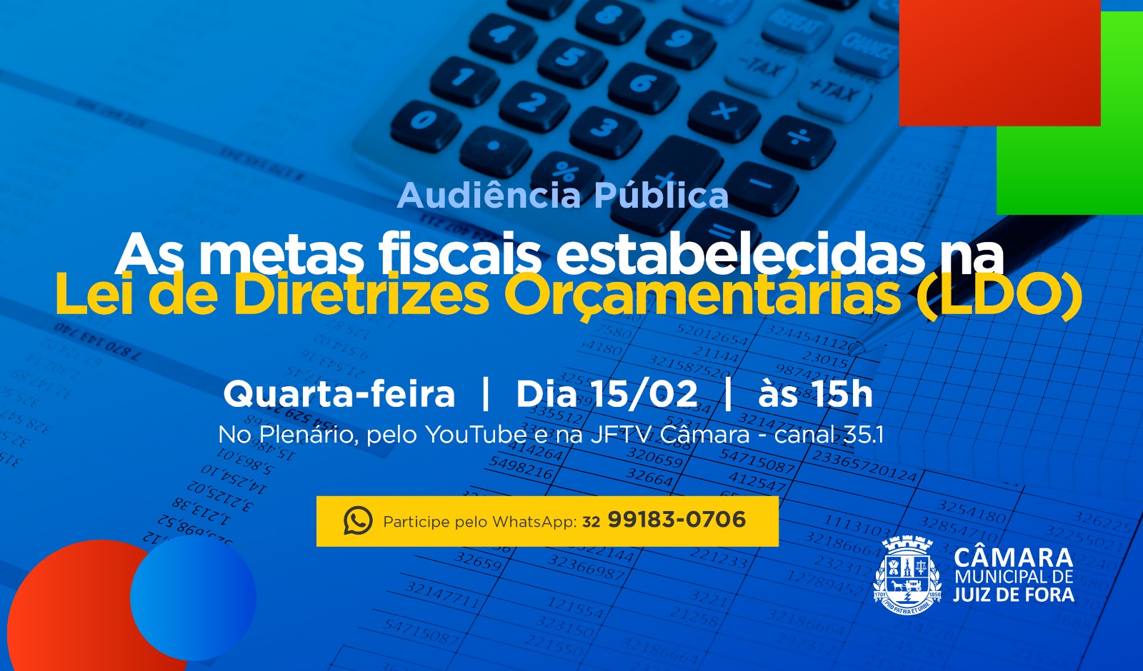 Executivo prestará contas das metas fiscais em Audiência Pública (15/02/2023 00:00:00)