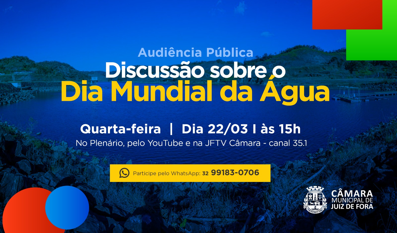 Câmara realizará Audiência Pública pelo Dia Mundial da Água (21/03/2023 00:00:00)