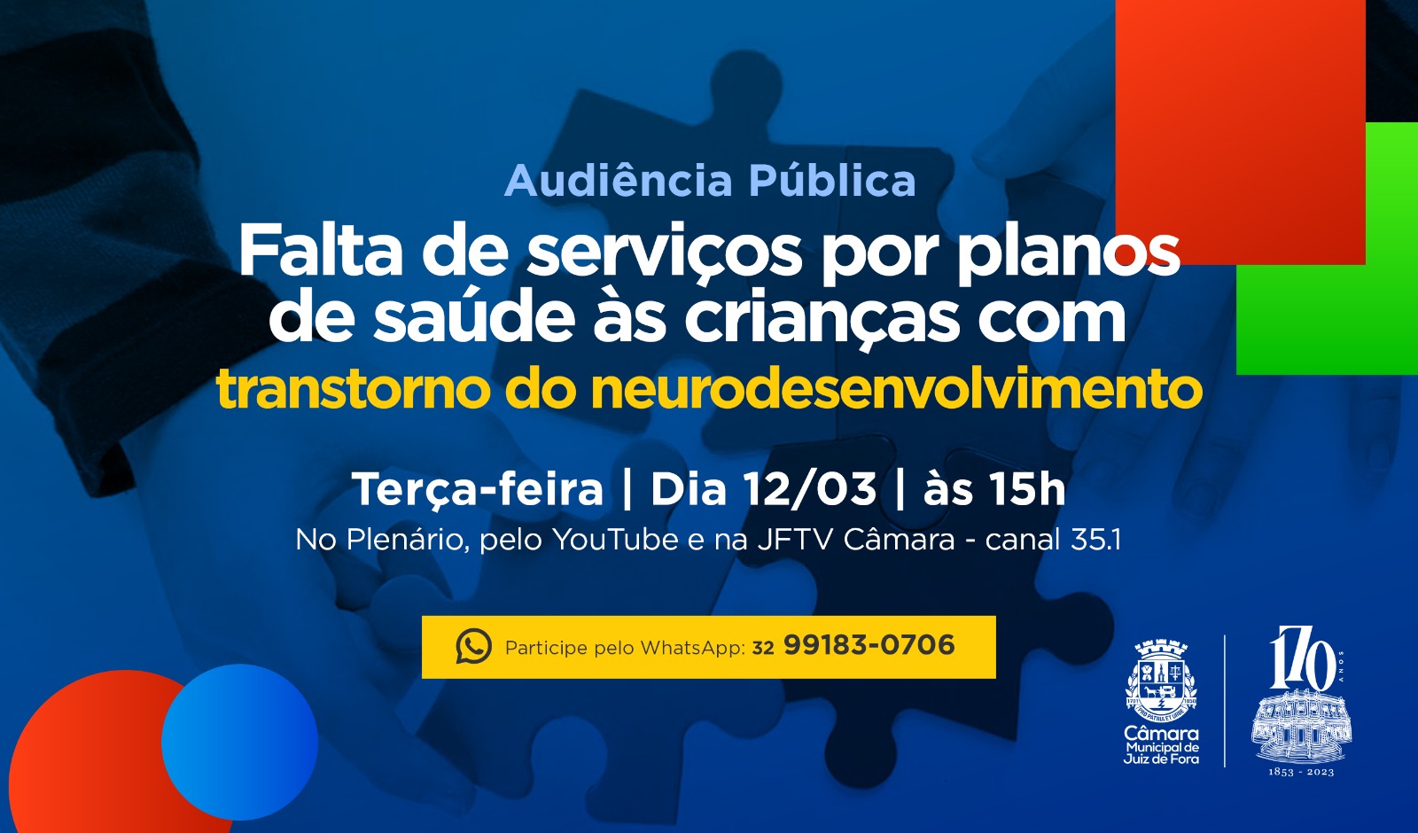 Câmara debaterá falta assistência de planos de saúde a crianças com transtorno do neurodesenvolvimento (11/03/2024 00:00:00)