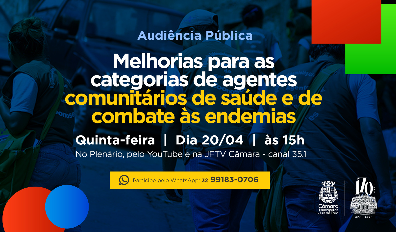 Câmara debaterá melhorias para agentes de saúde e de combate às endemias (19/04/2023 00:00:00)