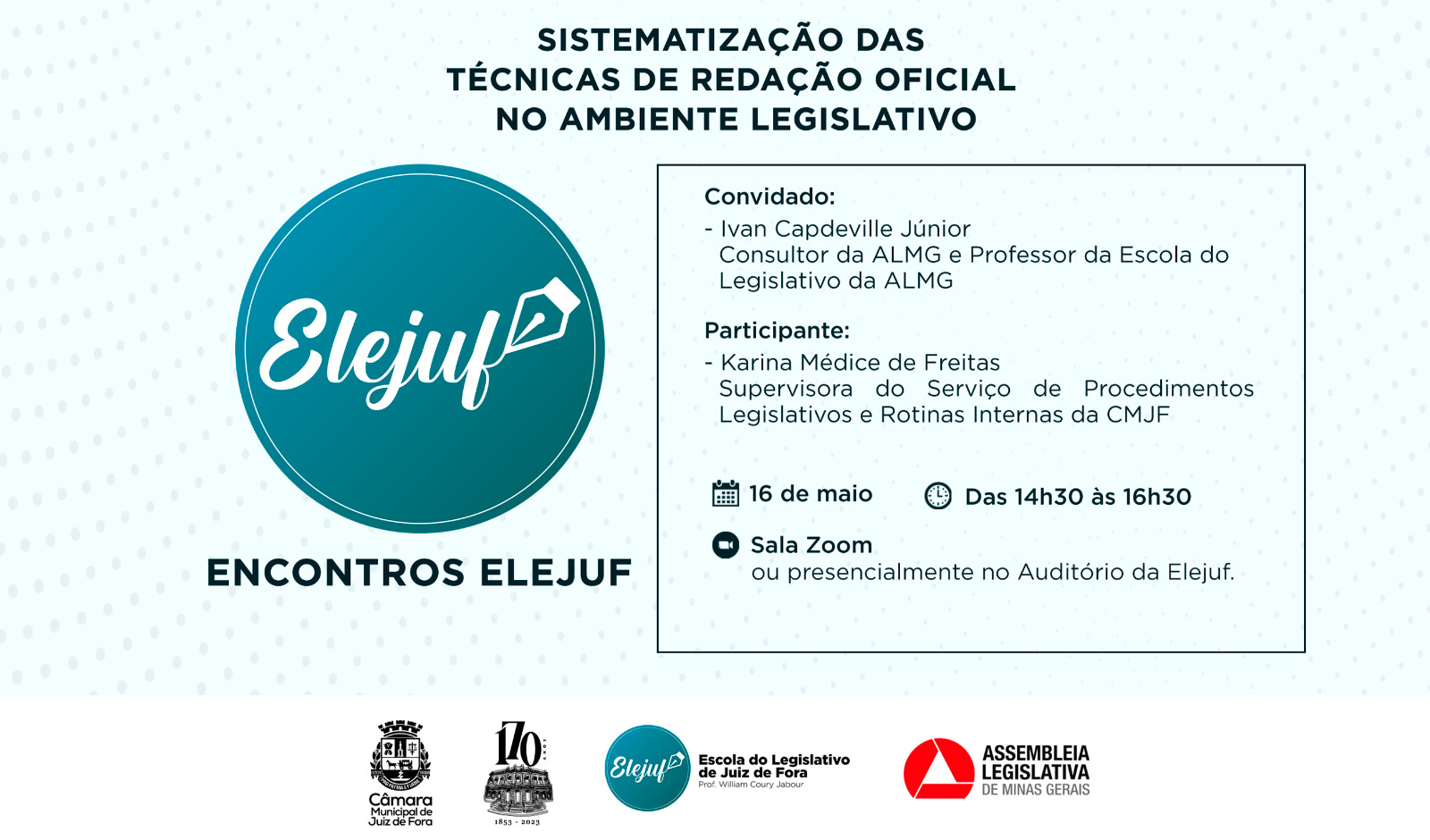 Encontros Elejuf promoverá capacitação sobre redação oficial (12/05/2023 00:00:00)