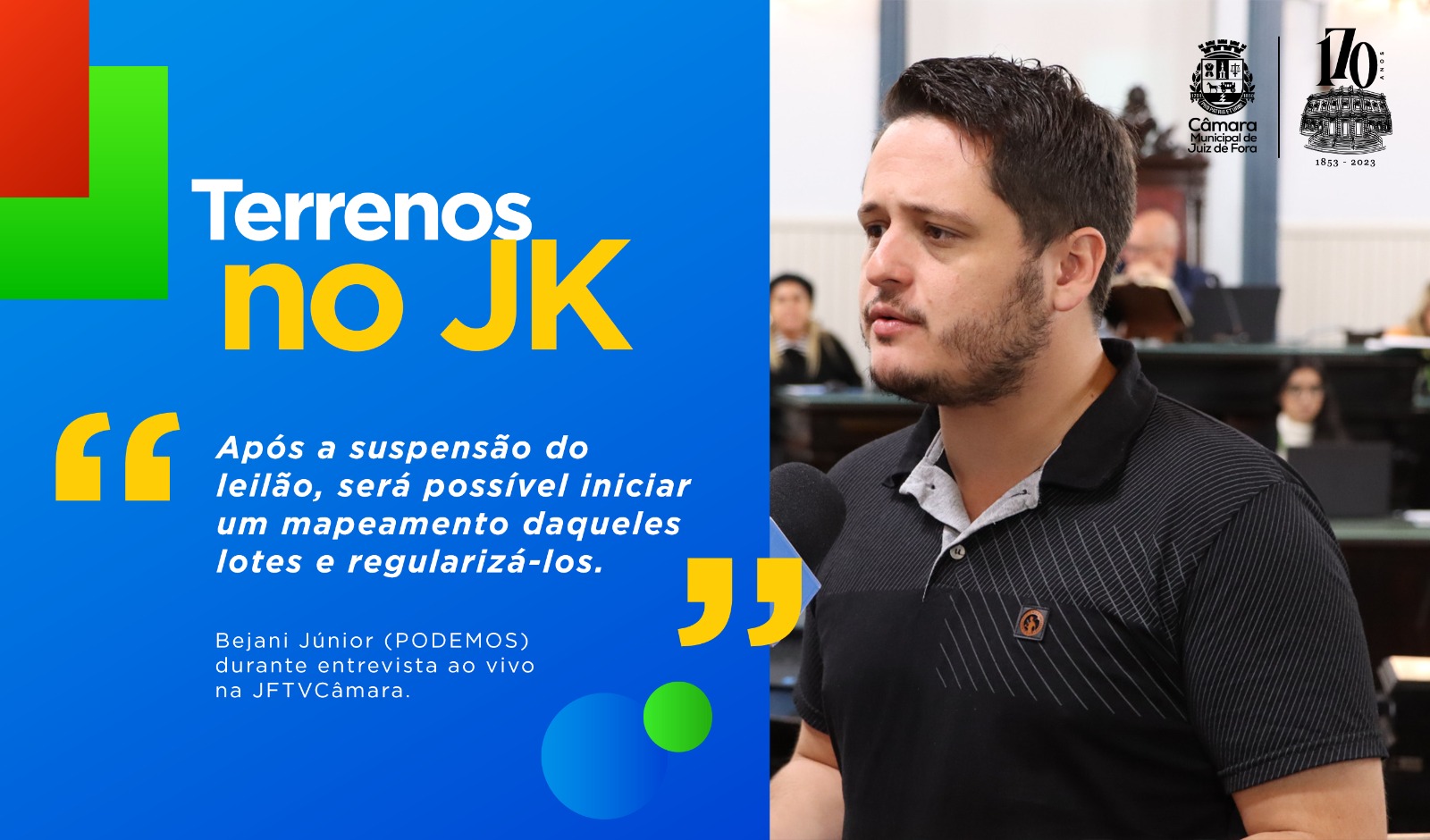 Ao vivo - Bejani Júnior aborda audiência sobre os lotes no Bairro JK (23/05/2023 00:00:00)