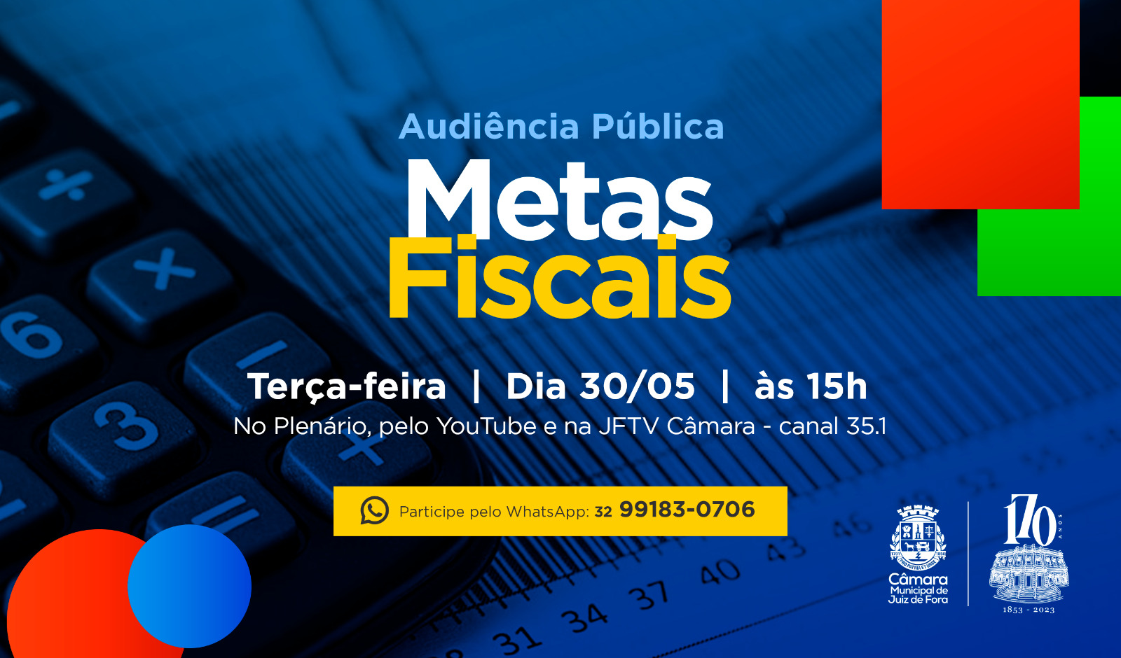 Câmara promoverá audiência sobre Metas Fiscais, Receitas e Despesas do Município (29/05/2023 00:00:00)