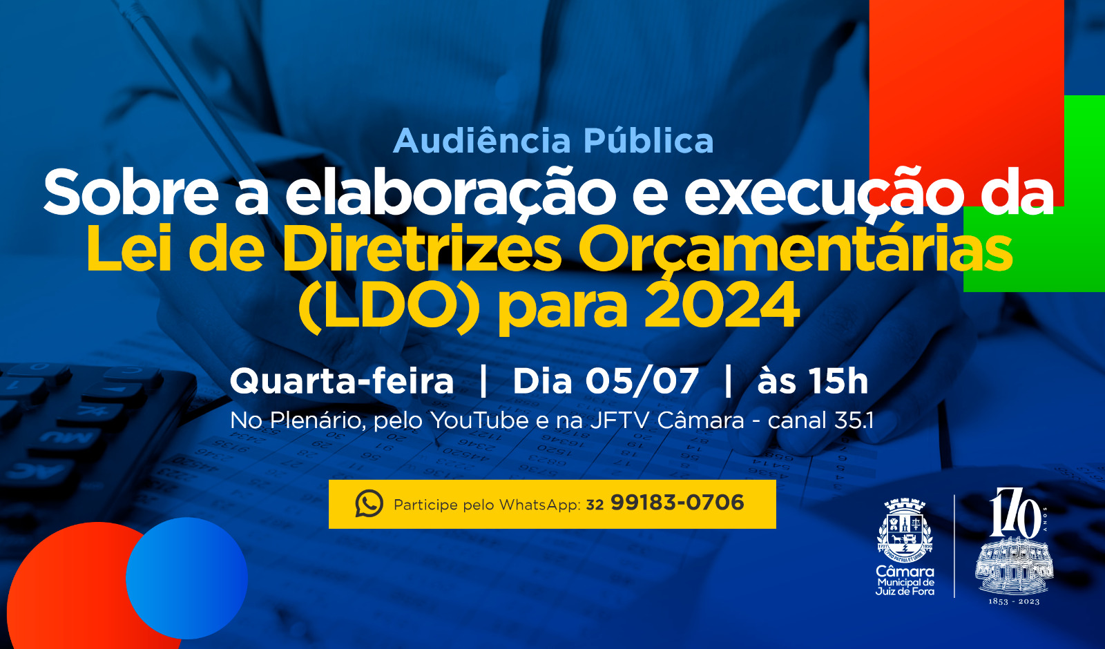 Câmara promoverá audiência para debater LDO 2024 (04/07/2023 00:00:00)