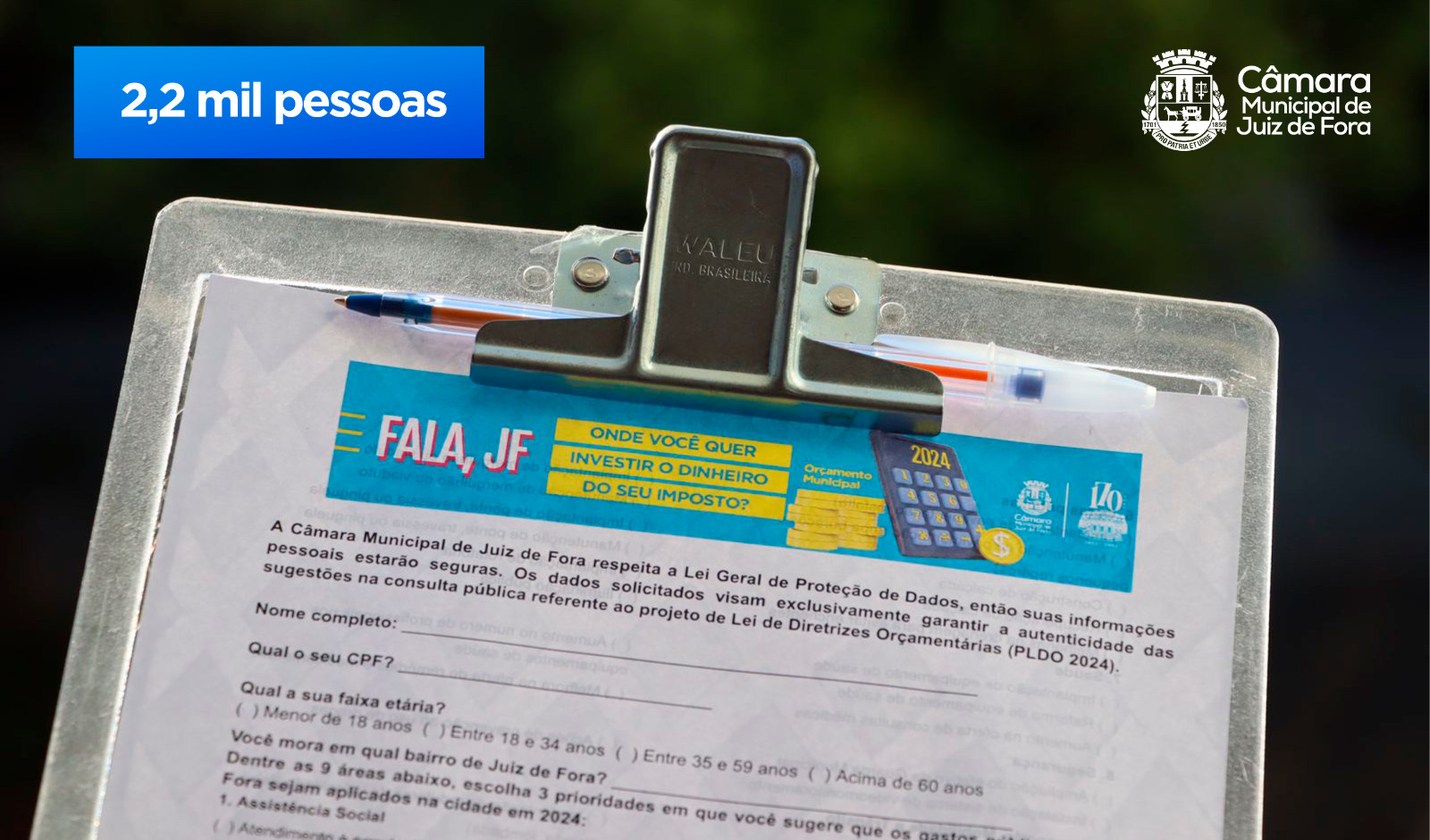 Fala, JF - Câmara divulga resultado do inédito projeto de Orçamento Participativo (07/07/2023 00:00:00)