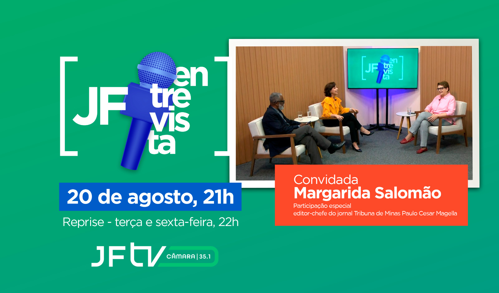 JF Entrevista estreia programa com a prefeita no domingo, 20 (18/08/2023 00:00:00)