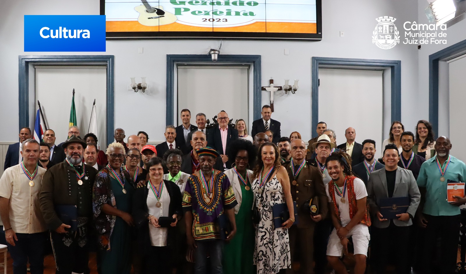 Vereadores reconhecem agentes culturais com a Medalha Geraldo Pereira 2023 (25/08/2023 00:00:00)