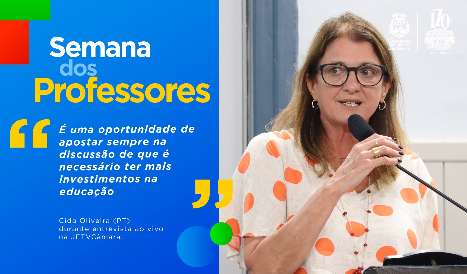 Ao Vivo - Cida Oliveira anuncia a realização da Semana dos Professores (21/09/2023 00:00:00)
