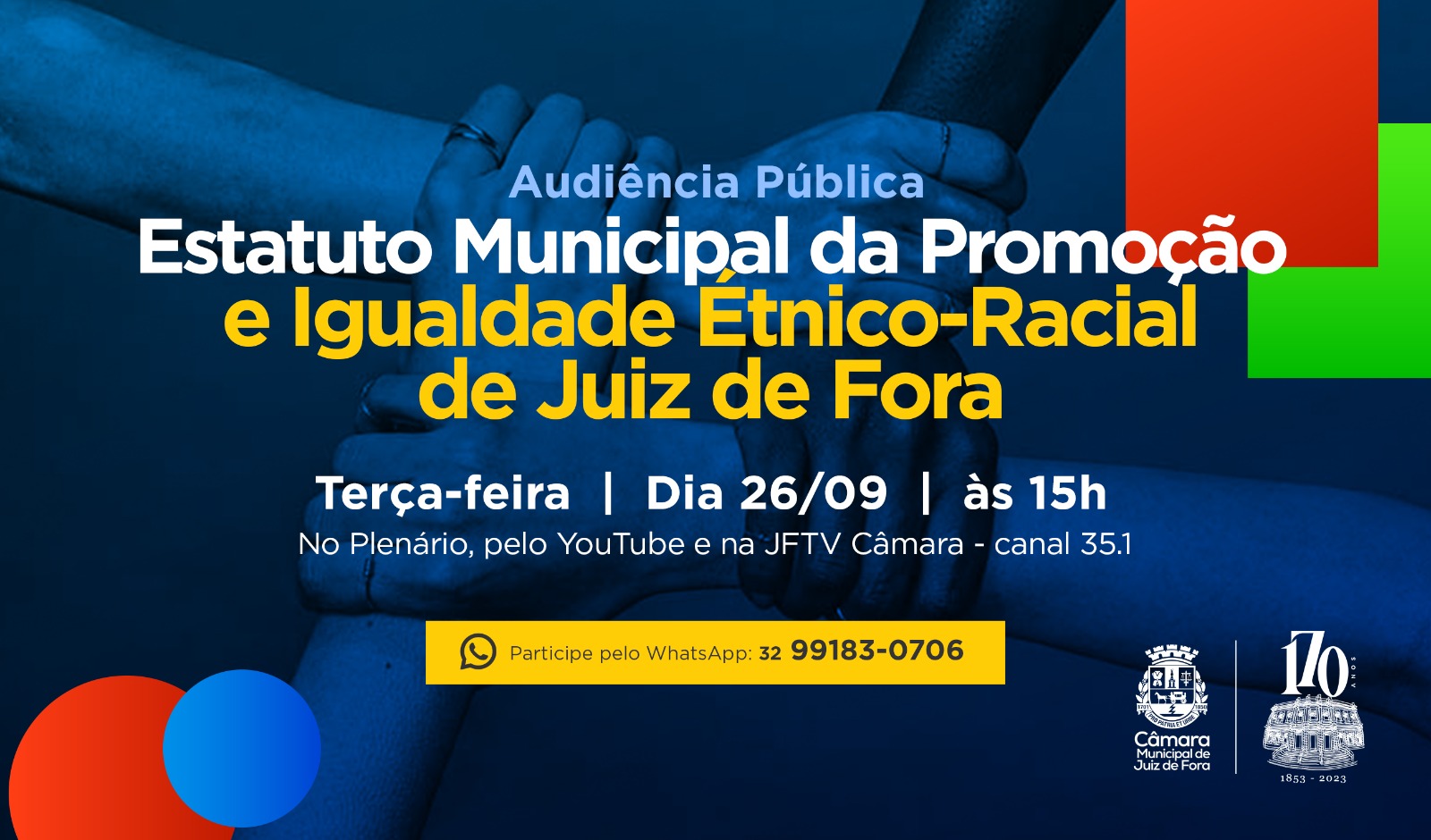 Câmara discutirá estatuto de promoção e igualdade étnico-racial em Audiência Pública (25/09/2023 00:00:00)