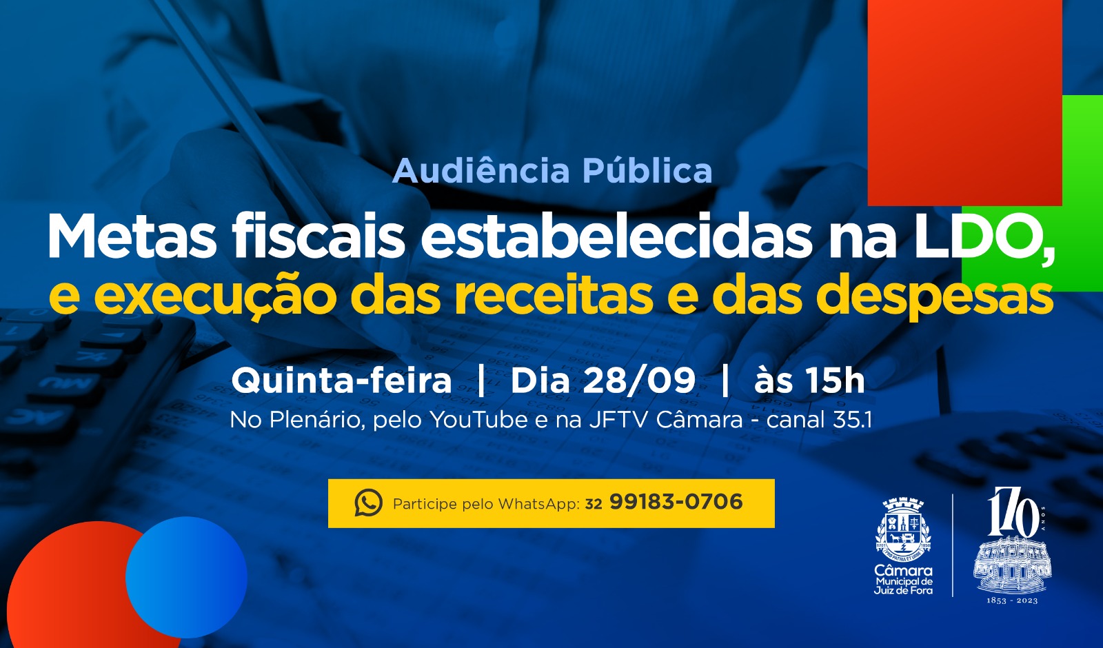 Câmara promoverá audiência sobre Metas Fiscais, Receitas e Despesas do Município (27/09/2023 00:00:00)
