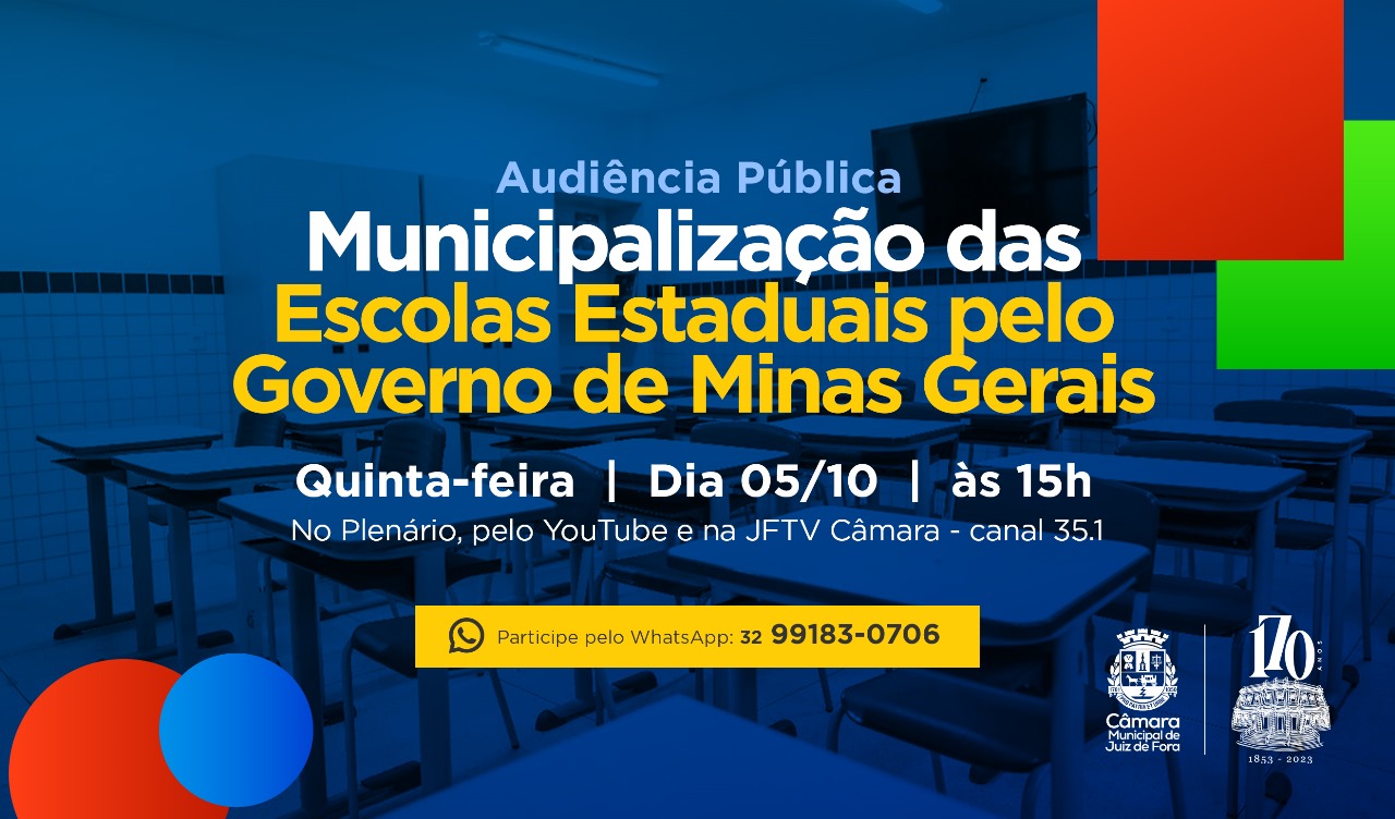 Câmara promoverá Audiência Pública sobre municipalização das escolas estaduais (04/10/2023 00:00:00)