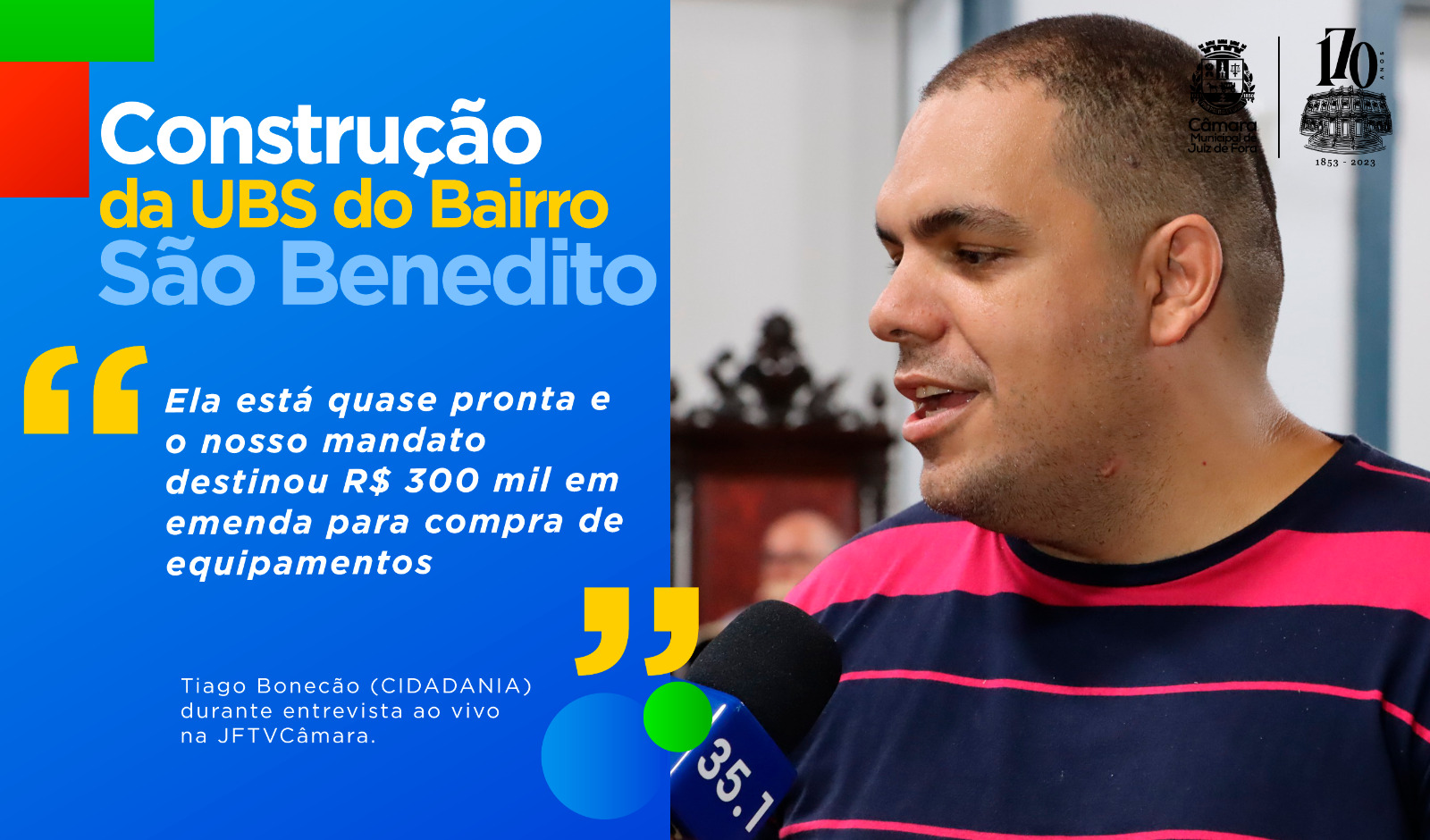 Ao Vivo - Tiago Bonecão analisa o andamento da construção da UBS do São Benedito (24/10/2023 00:00:00)