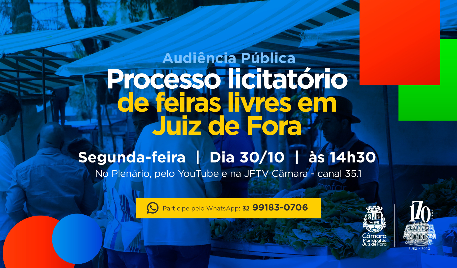 Câmara promoverá Audiência sobre processo licitatório de feiras livres (27/10/2023 00:00:00)