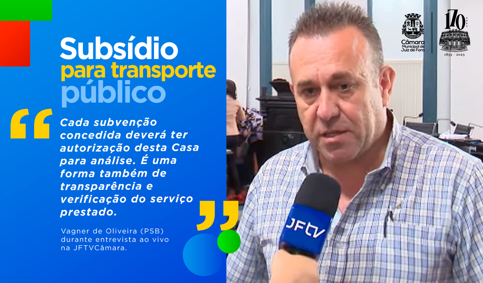 Ao Vivo - Vagner de Oliveira defende autorização prévia para subsídios ao transporte coletivo (27/10/2023 00:00:00)