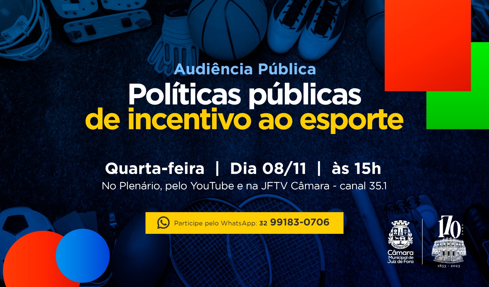 Câmara promoverá Audiência Pública sobre incentivo ao esporte em JF (07/11/2023 00:00:00)
