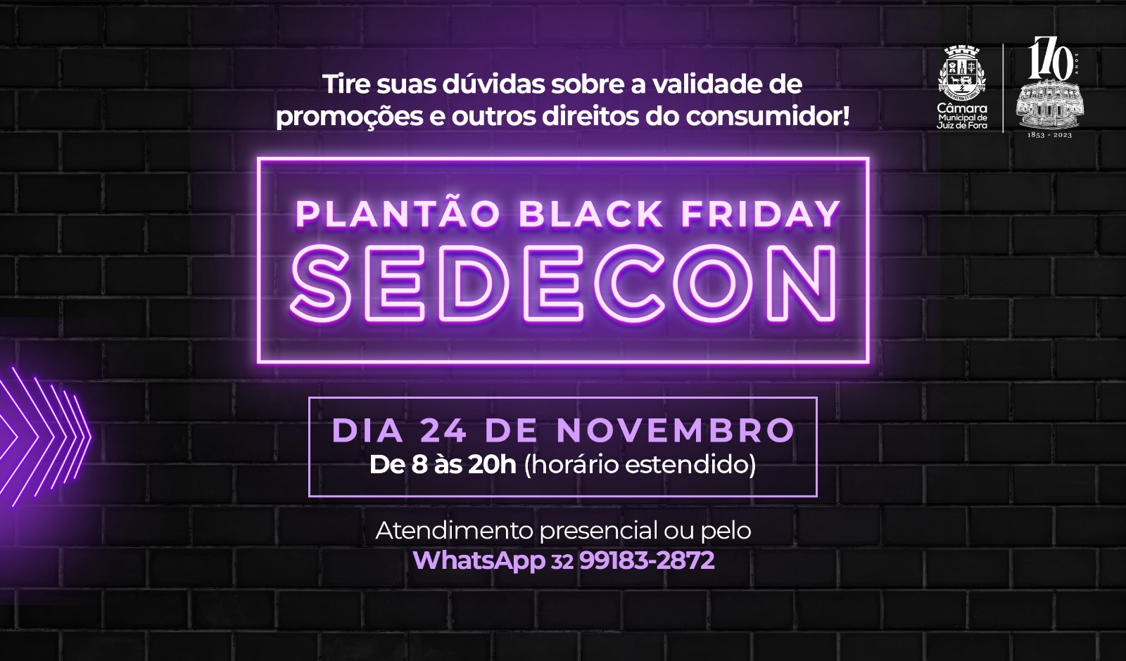 Sedecon fará Plantão da Black Friday pelos direitos do consumidor no dia 24 (23/11/2023 00:00:00)