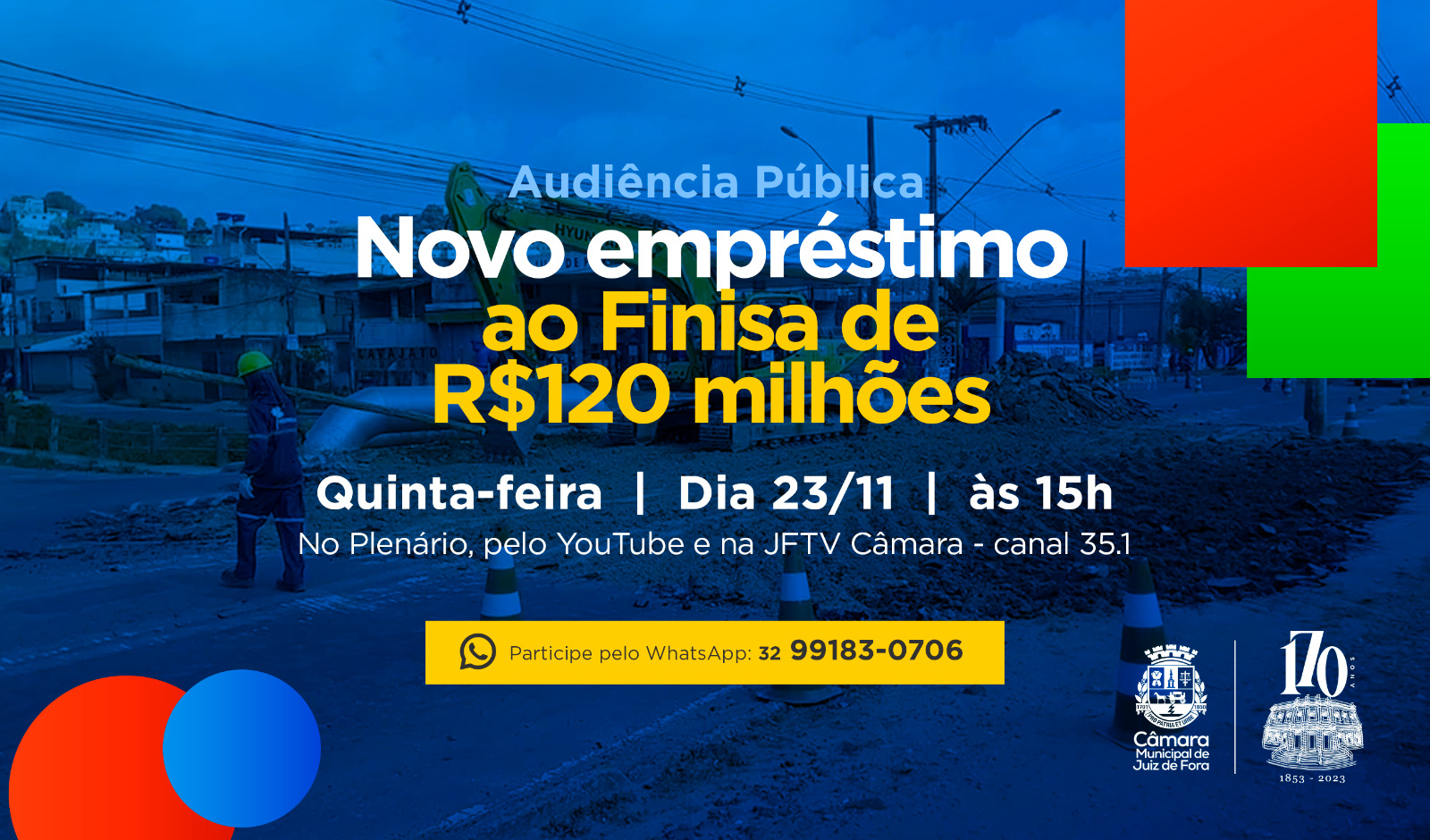 Câmara discutirá em Audiência Pública pedido de novo empréstimo ao Finisa (22/11/2023 00:00:00)