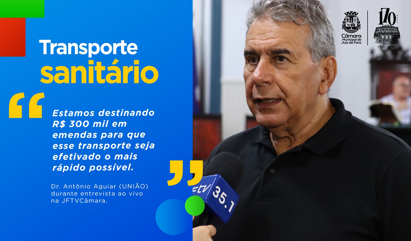 Ao Vivo - Dr. Antônio Aguiar defende o transporte sanitário em Juiz de Fora (22/11/2023 00:00:00)