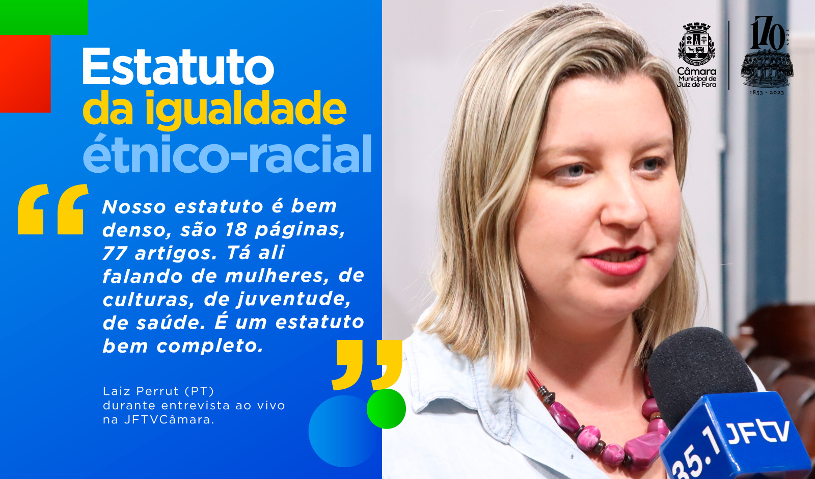 Ao Vivo - Laiz Perrut reforça a criação do Estatuto da Igualdade Étnico-racial (29/11/2023 00:00:00)