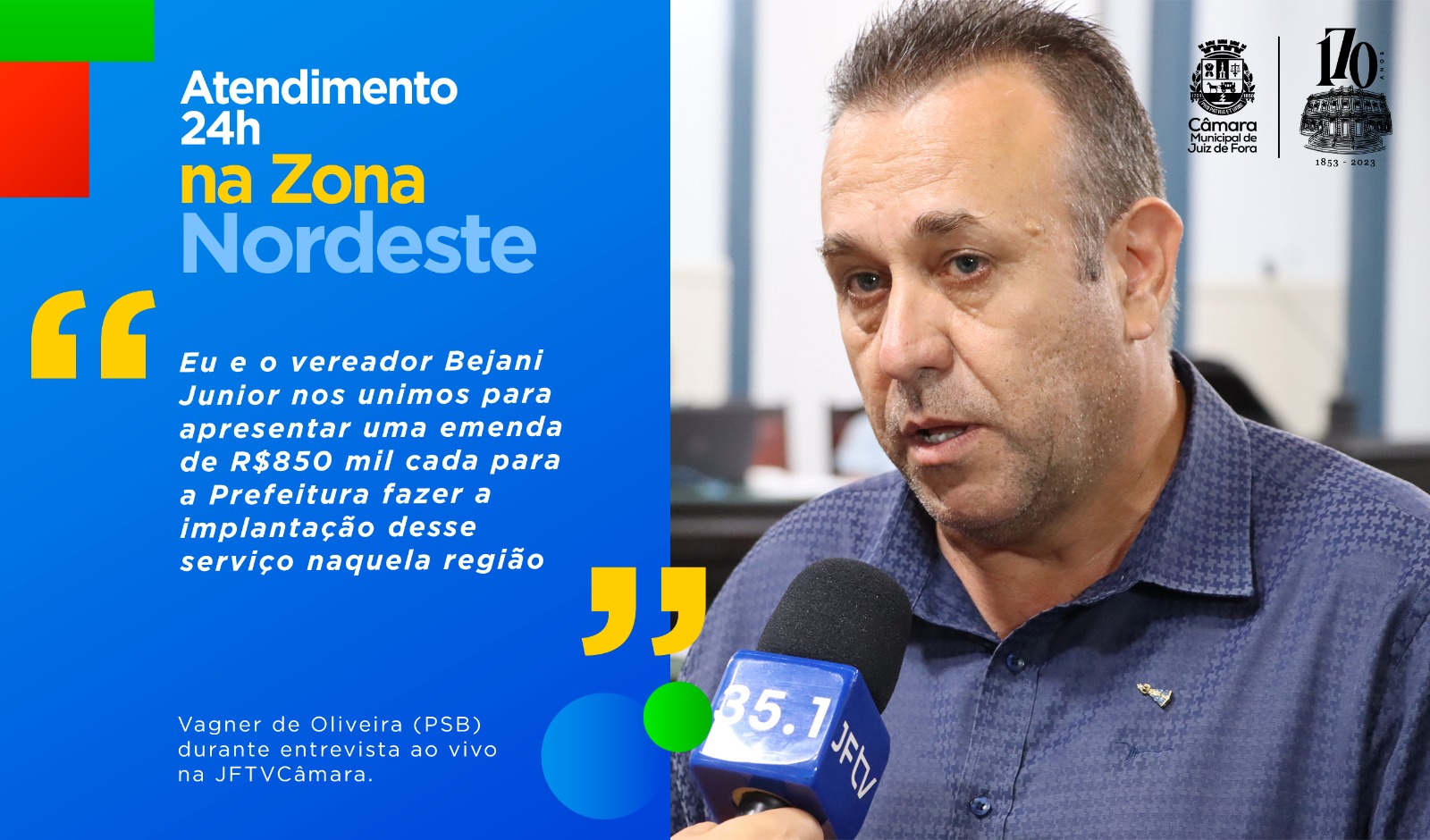 Ao Vivo - Vagner e Bejani anunciam criação de unidade de atendimento 24h no Bairro Grama (12/12/2023 00:00:00)