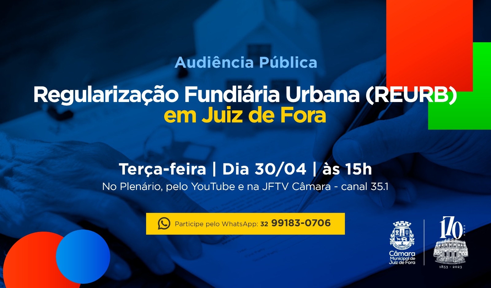 Câmara discutirá regularização fundiária urbana em Audiência Pública na próxima terça, 30 (26/04/2024 00:00:00)