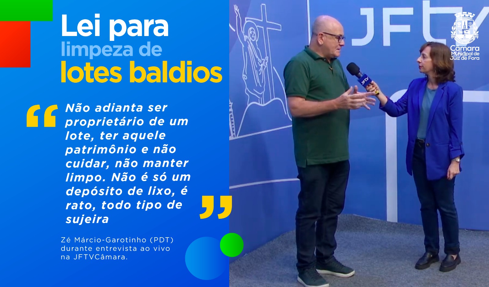 Ao Vivo - Zé Márcio-Garotinho explica lei do lote limpo, que autoriza PJF a cobrar dos proprietários limpeza de terreno baldio (25/04/2024 00:00:00)