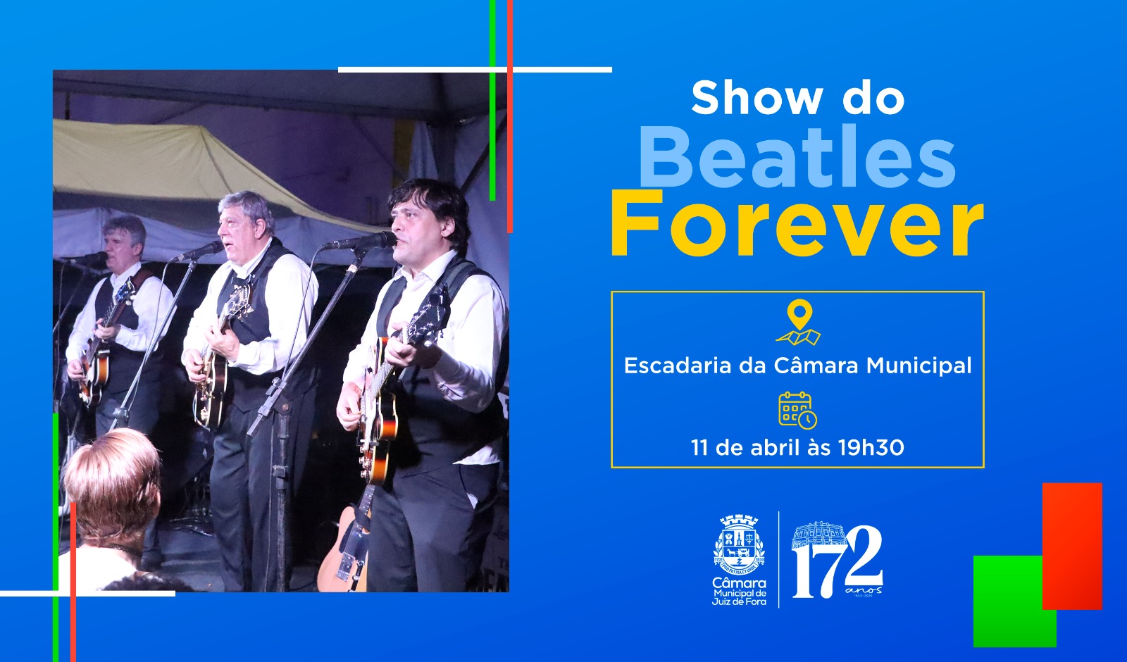 Beatles Forever se apresenta na escadaria da Câmara nesta sexta-feira (11/04/2025 00:00:00)