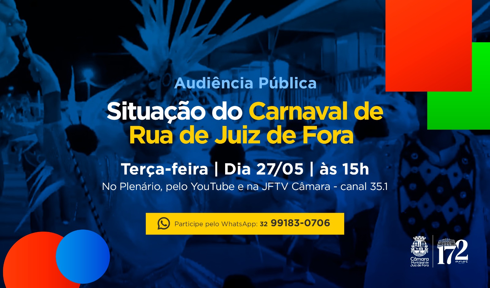 Câmara vai debater situação do Carnaval de Rua em Audiência Pública (20/05/2025 00:00:00)