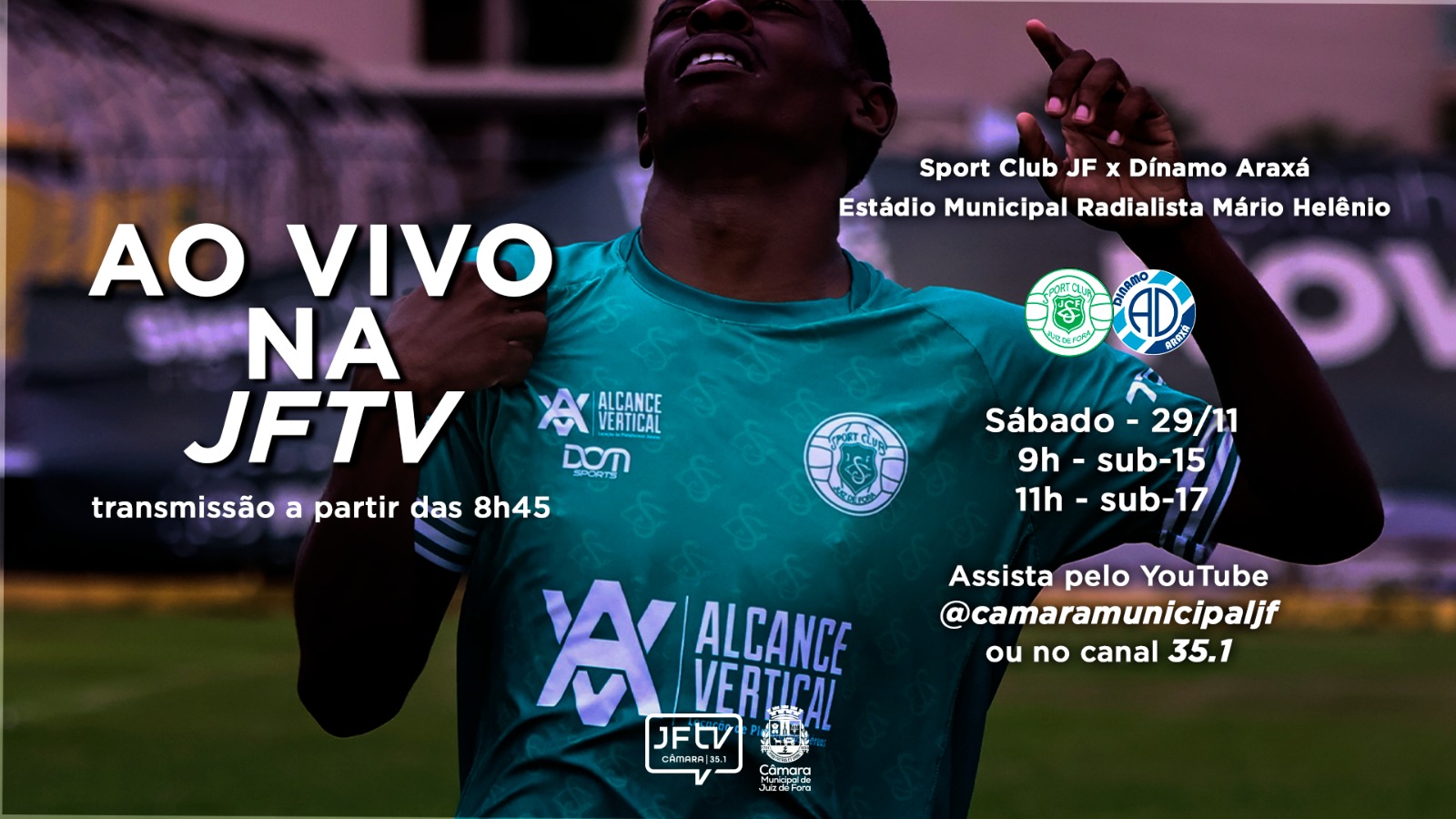 JFTV vai transmitir jogos entre Sport Club e Dínamo Araxá no próximo sábado pelo Campeonato Mineiro (26/11/2025 00:00:00)