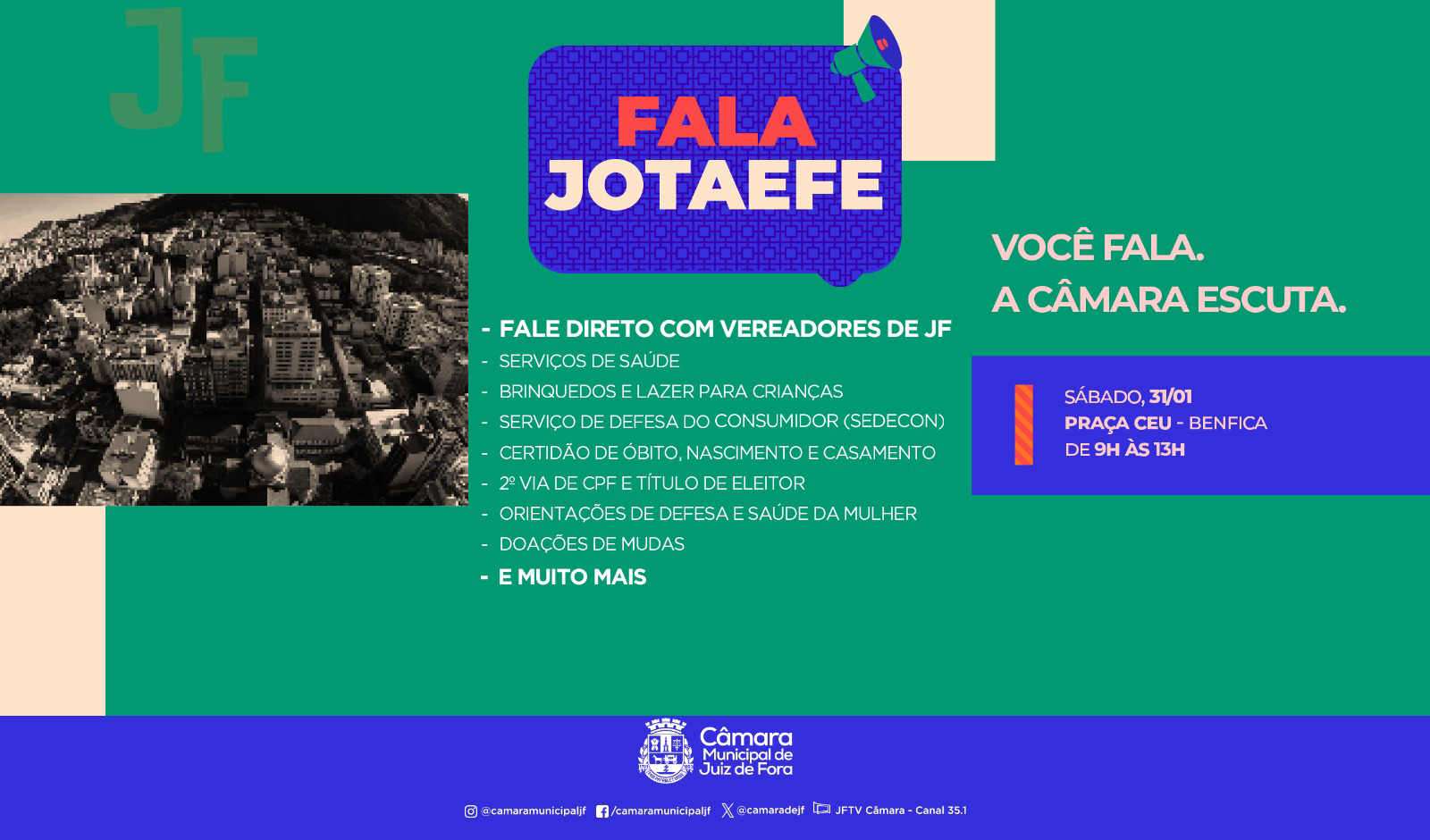 “Fala JOTAEFE”: Câmara Municipal leva serviços e gabinetes aos bairros para dar voz direta à população (16/01/2026 00:00:00)